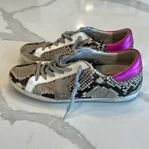 Golden Goose Super-Star Snake Effect Leather Sneakers Size 39